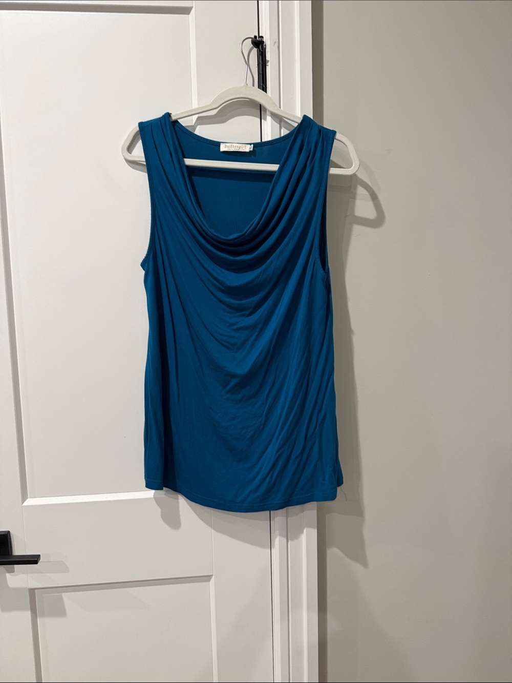 Sleeveless Draped Teal Camisole